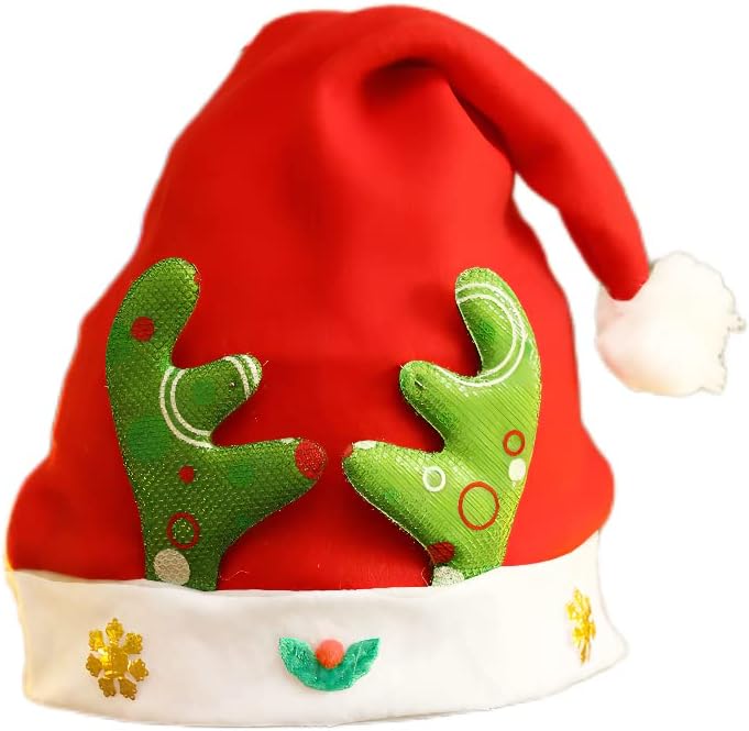 Eoefou Papai Noel para adultos, chapéu de férias de Xmas Big com Velvet e Comfort Liner for Adults Party New Ano Now Day, Red