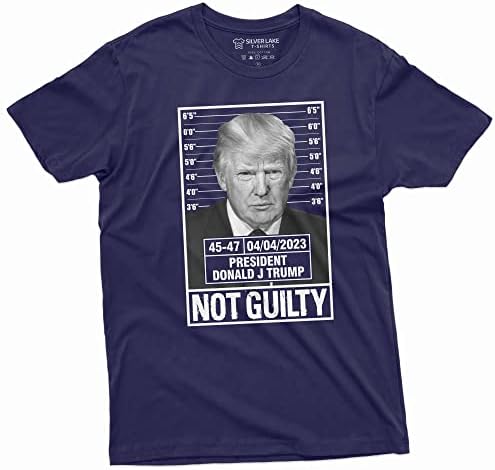 Donald Trump Polícia Camiseta fotográfica não culpada 45-47 Presidente camise