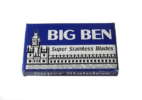100 lâminas de barbear de borda dupla Big Ben Super Stonless