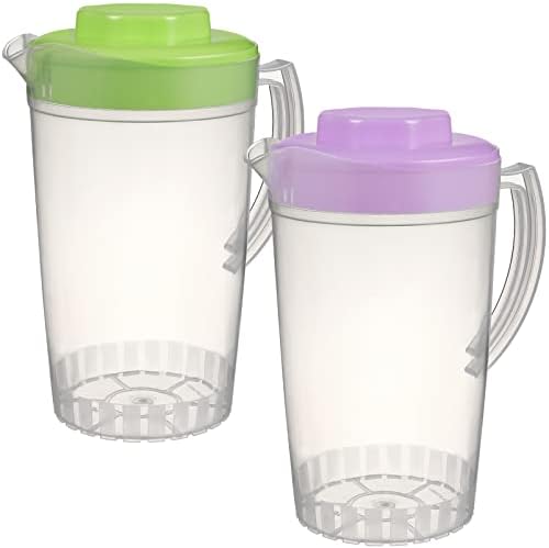 Toddmomy 2 pcs jarra plástica jarra de plástico com tampa mistura de bebidas jarro de água para água, chá e bebidas