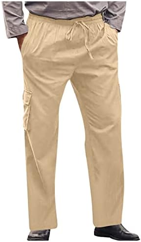 Calça de carga masculina relaxada fit esport sport de calça elástica de calça elástica de jogger calças de pilotagem de amarração com bolsos