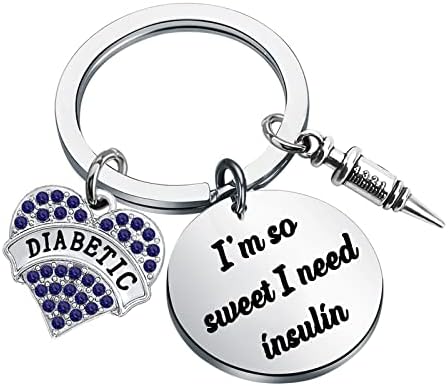 Chaves de consciência diabética da Seiraa Eu sou tão doce que preciso de insulina diabetes Keychain Diabetic Pacates Gift