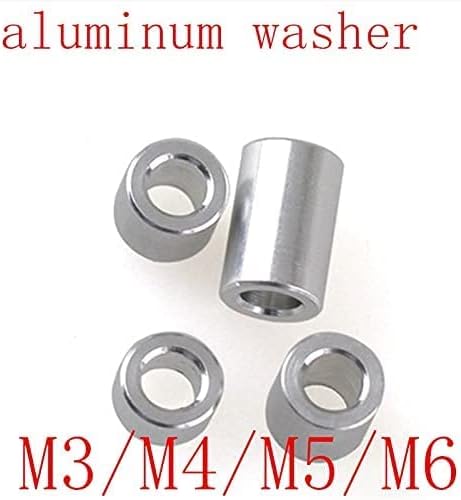 Ndhan cqinju-washer 20pcs m3 m4 m5 m6 arruela de alumínio redonda hollow sem thread staneff spacer espessura 2/3/4/5/6/8/8/12m,