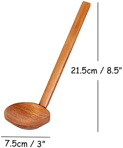 Lilyrin japonês de 8,5 polegadas ramen artesanal de sopa de madeira utensílios de madeira conjuntos para cozinha de madeira, colher