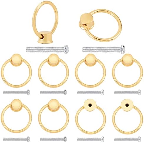 Gorgecraft 10pcs gaveta de anel de ouro puxa alças de anel do armário de gabinete botões de gota de orifício de orifício