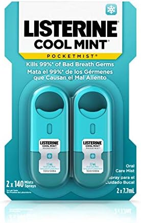 Listerine Pocketmist Cool Mint Cuidado Oral Cuidado para se livrar do mau hálito, 2 pacote