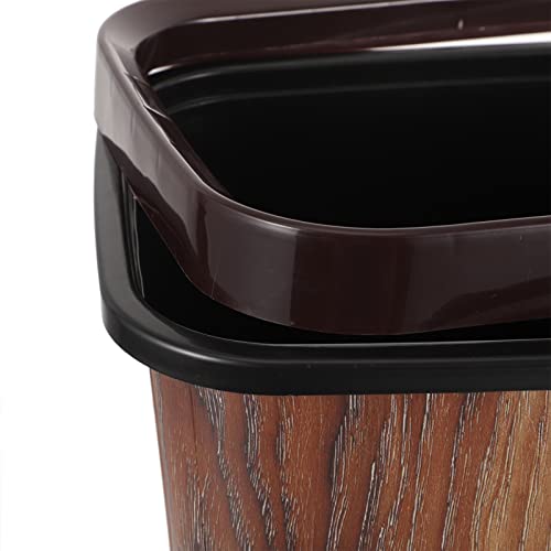Zerodeko Wood Grãos Desperdício de cesta de lixo quadrado de plástico pode lixo rústico lixo lixo Recipientes para o quarto