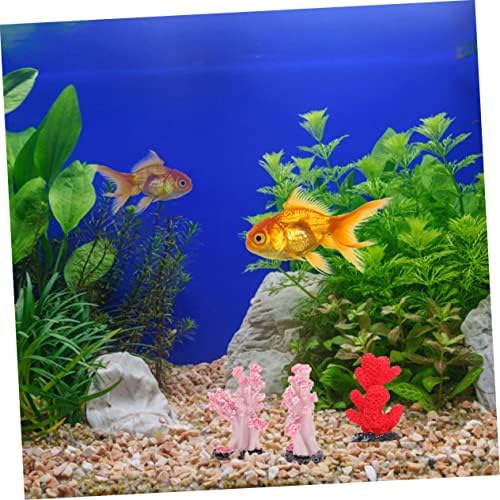 Yardwe 3 PCs Resina Simulação Coral Mini Plantas Desk Topper Plantas Faux Plantas Aquários Plantas de Aquário de Cora