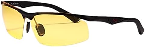 Visão noturna Dexlary Drivante óculos anti -brilho polarizado UV400 Óculos de sol para homens Amarelo proteção contra proteção