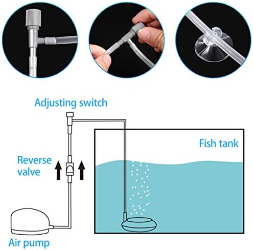 POPETPOP 1PC Durável Pedra de ar reutilizável não tóxica com copo de sucção, borbulhador de ar para difusor de bolha de