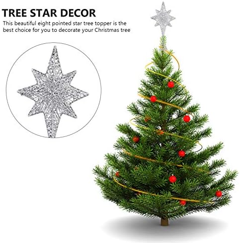 Aboofan Tree Tree Tree Tree Tree Christmas Tree Topper Glitter Christmas Star Tree Tree Topper Oito pontas de estrela pontas decoração