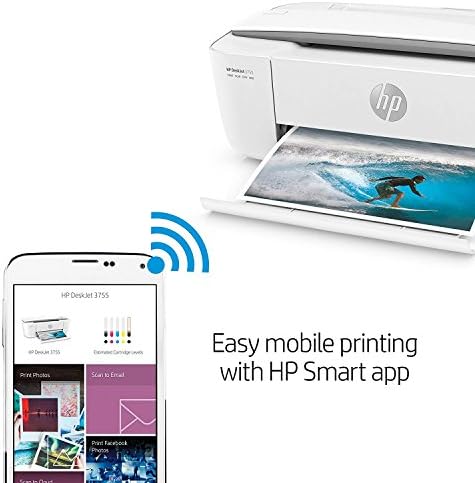 HP Deskjet 3755 Compact All-in-One Wireless Printer, HP Instant Tin, trabalha com Alexa-Stone Setta