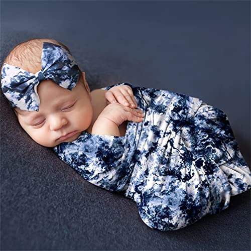 Baby Girl Heads and Bows tie-dye com bandanas de cabeça embrulhando baby swaddle big bow bow boge Banditler