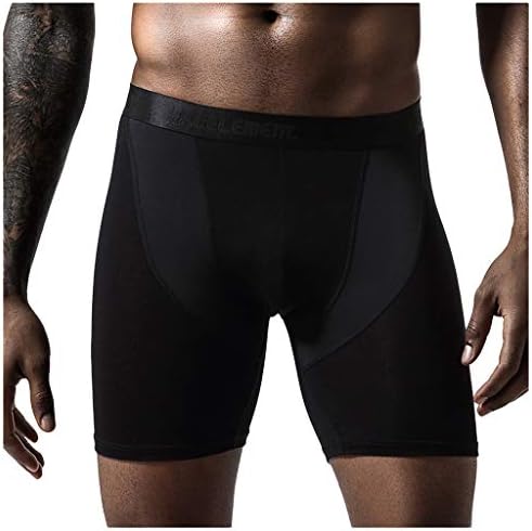 Shorts de boxer bmisEgm para homens embalam calças elásticas sexy respiráveis ​​masculinos lisos de roupas íntimas longas de roupas rápidas 13 roupas íntimas