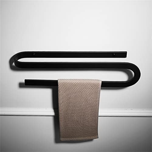 Liruxun alumínio Toalheiro Toalheiro Toalheiro Towel Ring Hanger Prateleira de armazenamento Rack Rack Rail Acessórios para o banheiro Montagem de parede de toalha preto (cor: E, tamanho