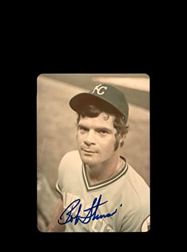 Bob Stinson assinou o 4x5 Snaphot Photo de 1970 da 1970, Kansas City Royals