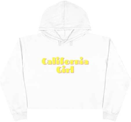 Ecolush California Hooded Crop Top | Camisa de neon para mulheres e adolescentes, moletom de Cali, tops casuais e de exercícios para