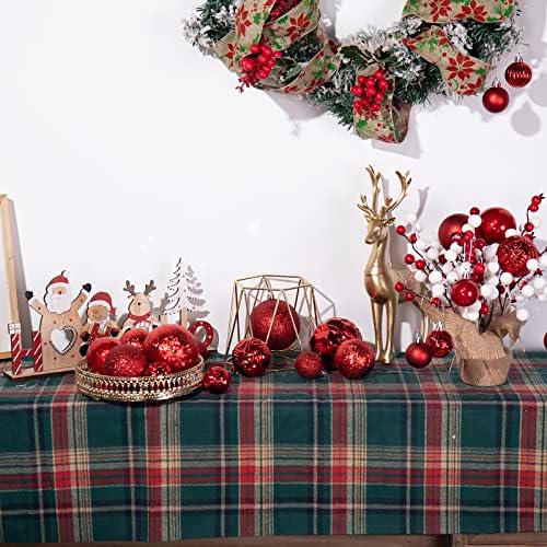 Blivalley 60mm/2,36 Ornamentos de bola de Natal 36 ct Decorações de Natal à prova de quebra para árvore de natal, férias, casamento, festas de Natal Bolas com cordas