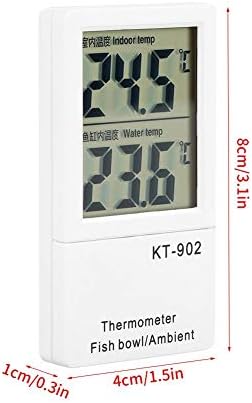 XJJZS LCD Digital interno e aquário Tanque de peixes Termômetro de temperatura dupla Medidor de exibição