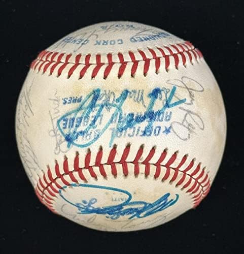 1980 A equipe de Boston Red Sox assinou o oficial de beisebol Al Macphail 22 SIGS PSA DNA - Bolalls autografados