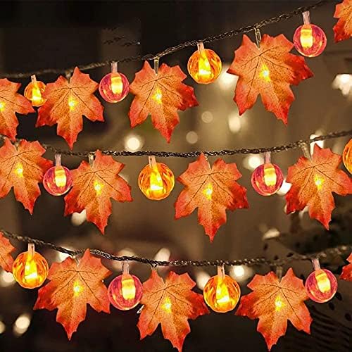 Luzes de Ação de Graças da Quelife Folhas de Maple Folhas de Flordes Decorações de Ação