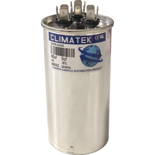 Capacitor redondo de Climatek - se encaixa em Diversitech 4JR0560 | 60/5 UF MFD 370/440 VOLT VAC