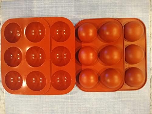 Moldes de silicone com 6 orifícios de geléia semi -esfera para fazer bombas de chocolate, bombas de gordura, bombas