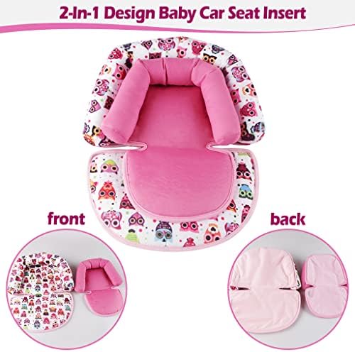 Suporte da cabeça da criança para o assento do carro, Kakiblin Baby Golc e Pillow de suporte para o corpo para assento de carro, rosa