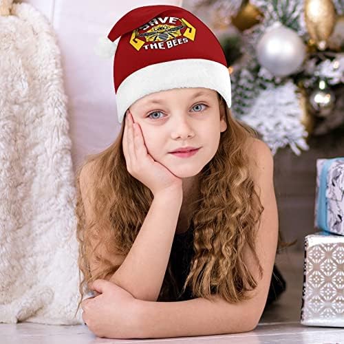 Coração Mente Soul salva o chapéu de Natal das abelhas personalizadas chapéu de santa engraçado decorações de natal