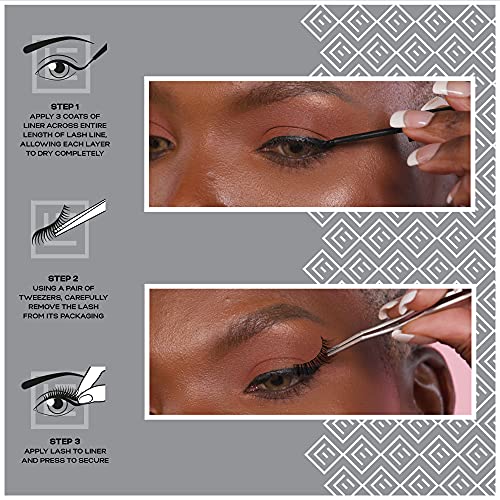 Eylure Promagnetic Eyeliner & Lash Kit, cílios de fibra natural, nº 117, preto