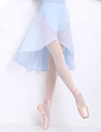 Cuulrite Ballet Dance Chiffon Skiffon para mulheres/meninas, atualize saia de cintura ajustável