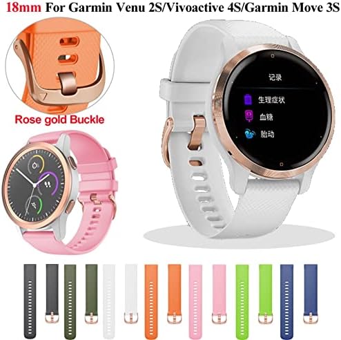 Bahdb 18mm Substituição Banda de tiras de silicone para Garmin Vivoactive 4S WatchBand Smart Watch Vivomove 3s Venu2s Bracelete Pulseiras