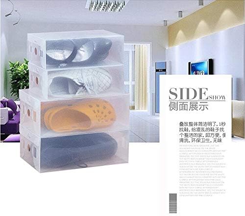 ANNCUS 10PCS/LOTE Clear dobrável sapato de plástico Flip Bins de armazenamento de plástico Caixa de sapato tridimensional