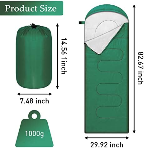 Sacos de dormir de acampamento obtanim Bolsa de dormir à prova d'água portátil para adultos crianças 4 estações de inverno,