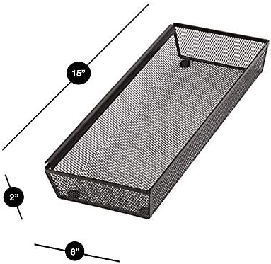Pacote de organizador de gavetas de design inteligente - bandeja de malha de metal de aço com conexão de braço interligada