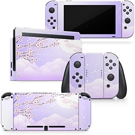 Design pegajoso Sakura Flowers Skin Compatível com Nintendo Switch Skin - Cerejas premium de vinil 3m florescem adesivos de troca nintendo