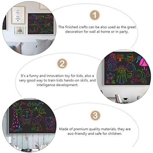 Kisangel Picture 55pcs arranhões de papéis Artesanato de arranhões com caneta de madeira Rainbow Scratch Painting Sketch Art Paper for Kids Squegee