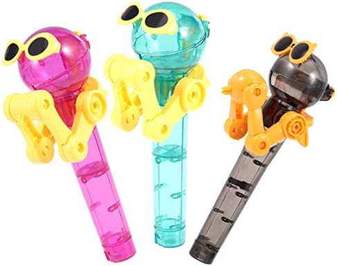 Aboofan Kids Toys Candy em massa de cabeça para baixo robô de cápsula 3pcs Lollipop robot robô Lollipop -Up Lollipop Hollower