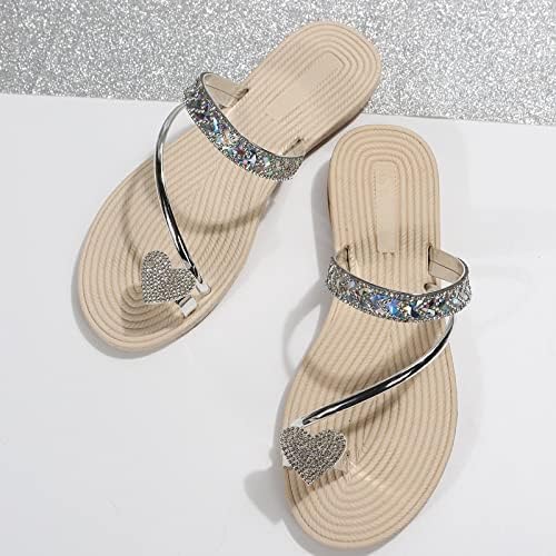 Telas de praia de verão para mulheres Sandálias de tanga de strass de sinalizador vestido de chinelos de chinelos de chinelos