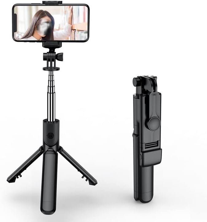 Sticks Portable Bluetooth Selfie Stick Solder de telefone retrátil Multifuncional Tripé com Selfie Light Wireless Remote