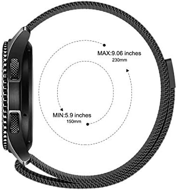 22mm Stainless Steel Magnetic Mesh Compatible for Samsung Galaxy Watch 46mm/Gear S3 Classic/Frontier/Huawei Watch 2Classic/GT/GT 2/ Quick Release Replacement Sports Straps