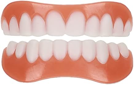 Dentes falsos, facetas dentárias para restauração temporária dos dentes, dentaduras para a mandíbula superior e inferior