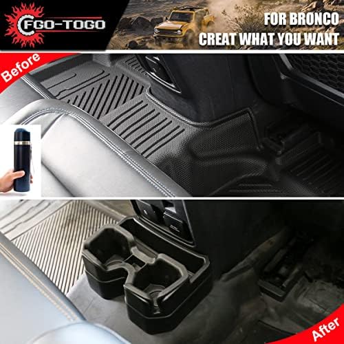 FGO-TOGO Removível traseiro duplo porta de copo para Ford Bronco 4 portas, porta de copo de banco traseiro se encaixa