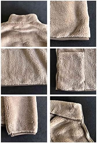 Jaqueta casual xydaxin para mulheres de manga comprida e lã quente de lã de colarinho de algodão