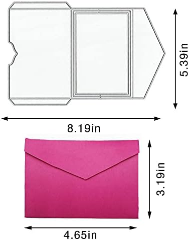 Alibbon Envelope Die Cuts para fabricação de cartas e scrapbooking, corte de envelope Moldes de modelo de metal, cortes