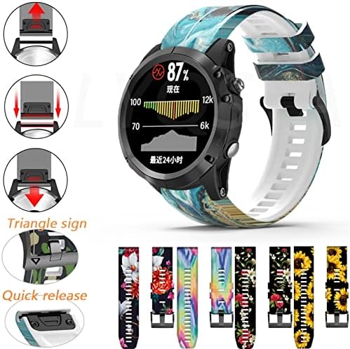 Murve Wrist Band tiras para Garmin Fenix ​​5 5x mais 6 6x Pro 935 945 3HR Smart Watch Printing Sports Silicone Watchband