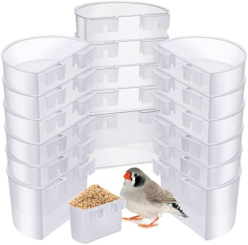 30 PCS CAGA COPS PLÁSTICA alimentadores de pássaros de galinha xícaras de água penduradas para caça de pássaro com gaiola prato dispensador de água de pássaro para pequeno coop parrot periquito