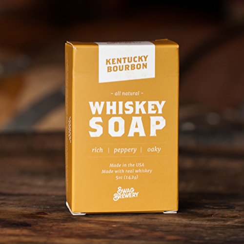 Kentucky Bourbon Whisky Soap | Grande presente de homens para uísque, bourbon e amantes escoceses | Tudo natural + feito nos EUA | Presente de aniversário legal para homens | Feito com álcool real | Bom para mão + rosto + corpo