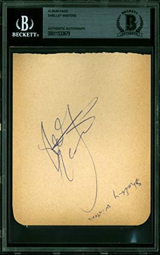 Shelley Winters The Diário de Anne Frank Authentic assinou 4x5 Página de álbum Bas