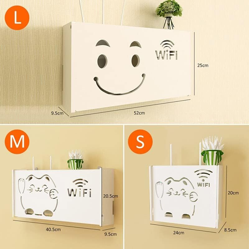 MJER Wireless Wi -Fi Caixa de roteador prateleira prateleira de parede PVC Pluxagem pendurada Caixa de armazenamento da caixa